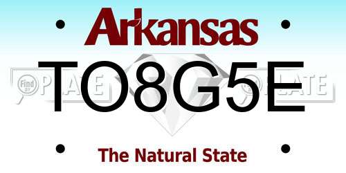 TO8G5E Arkansas License Plate