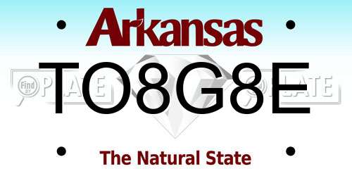 TO8G8E Arkansas License Plate