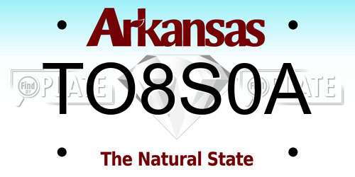 TO8S0A Arkansas License Plate