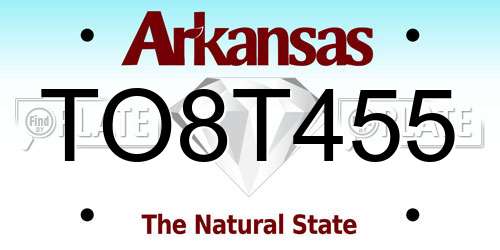 TO8T455 Arkansas License Plate