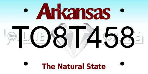 TO8T458 Arkansas License Plate