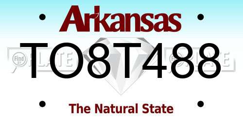 TO8T488 Arkansas License Plate