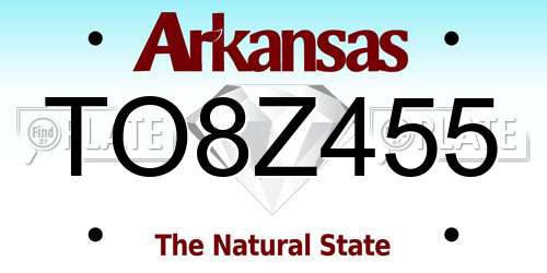 TO8Z455 Arkansas License Plate