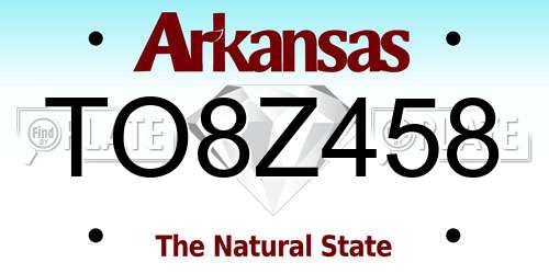 TO8Z458 Arkansas License Plate