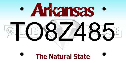 TO8Z485 Arkansas License Plate