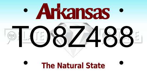 TO8Z488 Arkansas License Plate