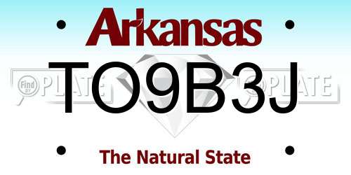TO9B3J Arkansas License Plate