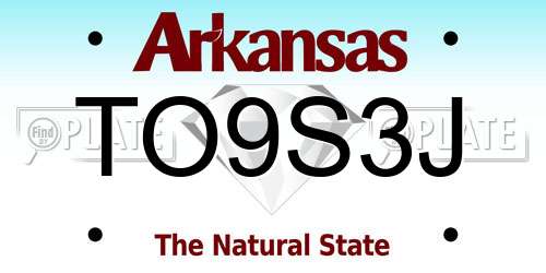 TO9S3J Arkansas License Plate