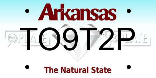 TO9T2P Arkansas License Plate