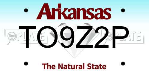 TO9Z2P Arkansas License Plate