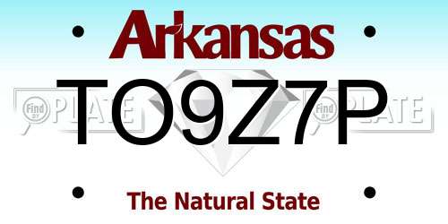 TO9Z7P Arkansas License Plate