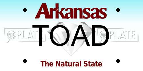 TOAD Arkansas License Plate