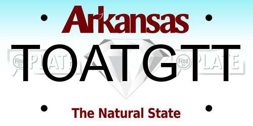 TOATGTT Arkansas License Plate