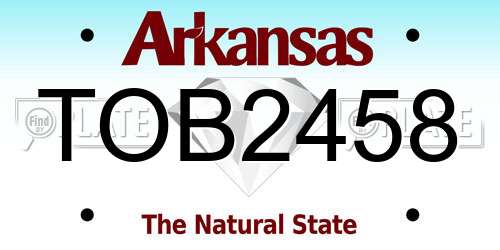 TOB2458 Arkansas License Plate