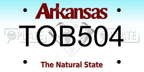 TOB504 Arkansas License Plate