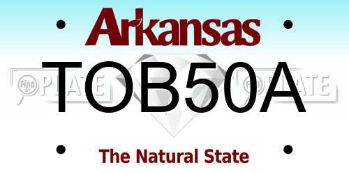 TOB50A Arkansas License Plate