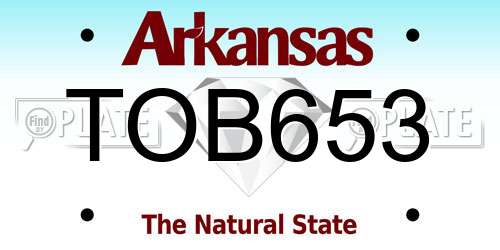 TOB653 Arkansas License Plate