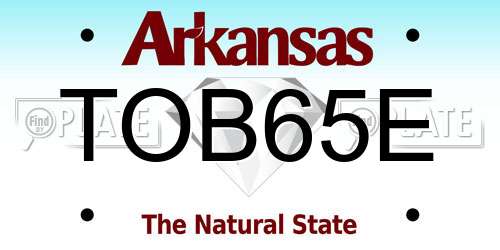 TOB65E Arkansas License Plate
