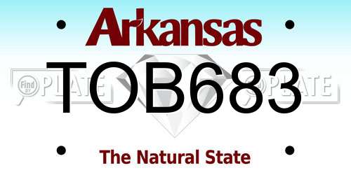 TOB683 Arkansas License Plate