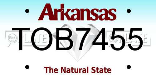 TOB7455 Arkansas License Plate