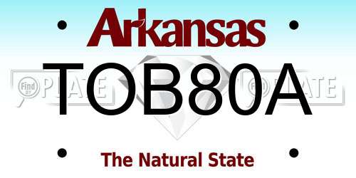 TOB80A Arkansas License Plate