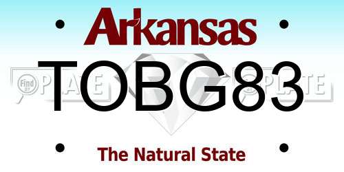 TOBG83 Arkansas License Plate