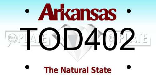 TOD402 Arkansas License Plate