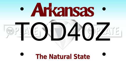 TOD40Z Arkansas License Plate