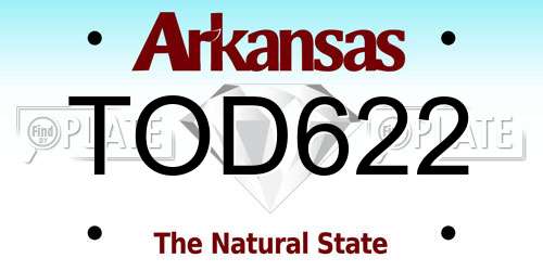 TOD622 Arkansas License Plate
