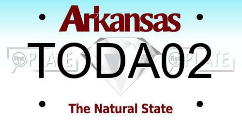 TODA02 Arkansas License Plate