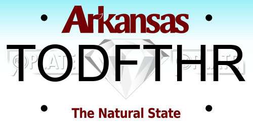 TODFTHR Arkansas License Plate