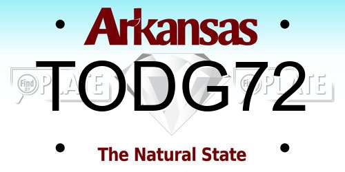 TODG72 Arkansas License Plate