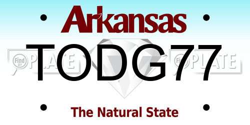 TODG77 Arkansas License Plate