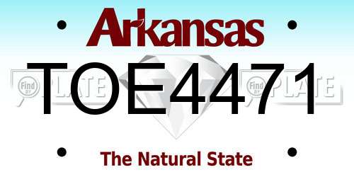 TOE4471 Arkansas License Plate