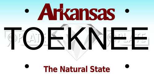 TOEKNEE Arkansas License Plate