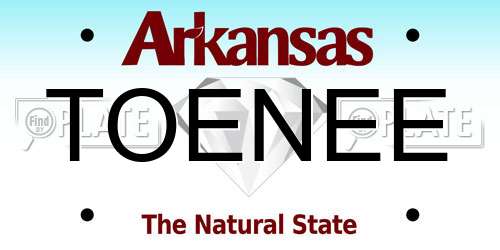 TOENEE Arkansas License Plate