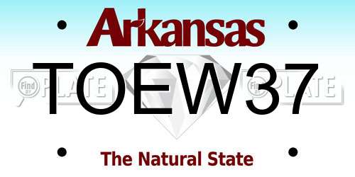 TOEW37 Arkansas License Plate