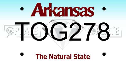 TOG278 Arkansas License Plate