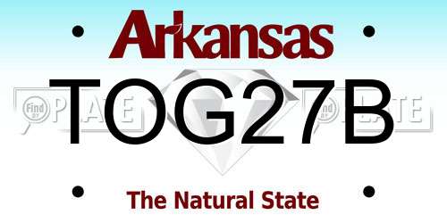 TOG27B Arkansas License Plate