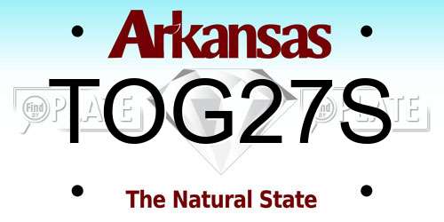 TOG27S Arkansas License Plate