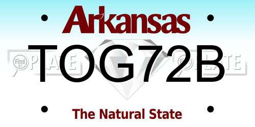 TOG72B Arkansas License Plate