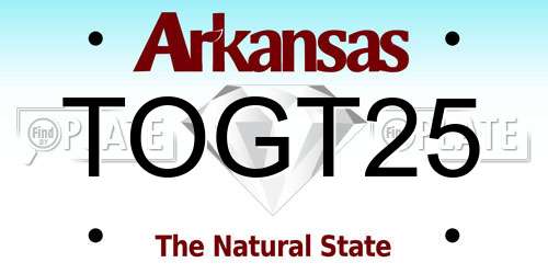 TOGT25 Arkansas License Plate