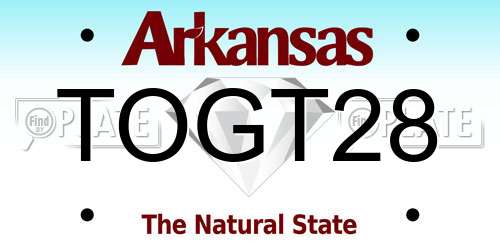 TOGT28 Arkansas License Plate