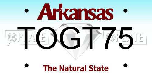 TOGT75 Arkansas License Plate