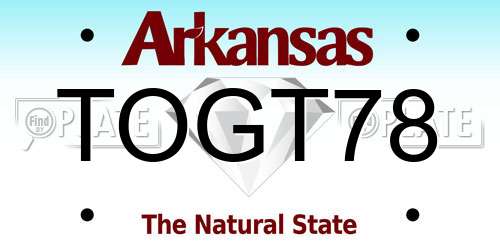 TOGT78 Arkansas License Plate