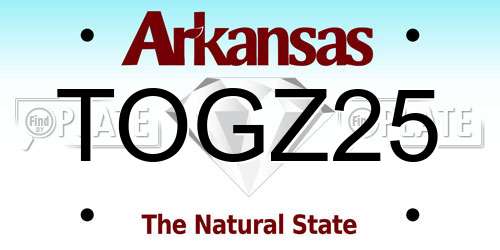 TOGZ25 Arkansas License Plate