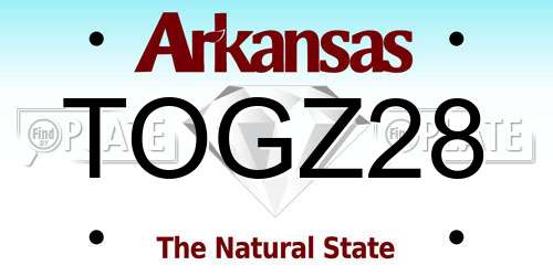 TOGZ28 Arkansas License Plate