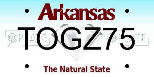 TOGZ75 Arkansas License Plate