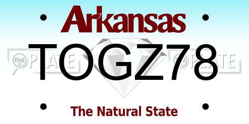 TOGZ78 Arkansas License Plate