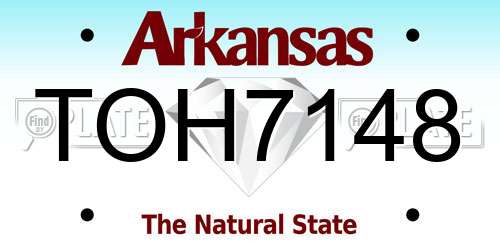 TOH7148 Arkansas License Plate